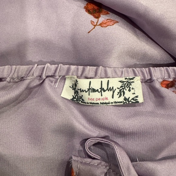 Free People On My Own Floral Satin Nightgown - Lilac Combo Women's SP - Picture 8 of 9